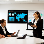 **Prompt 1: Business Analyst's Journey & Growth**
    A determined professional (male or female) is depicted. On one side, they are shown in deep study, surrounded by books and a laptop, with a focus on learning complex concepts (BABOK Guide visible). On the other side, they are confidently presenting a solution in a modern, brightly lit office, with team members listening intently. A subtle glow or a symbolic "certificate" icon emanates from them, representing their acquired expertise and increased confidence. The overall tone is one of progression, skill development, and successful application of knowledge. Use elements like data visualizations, flowcharts, or a mind map in the background during the study phase, and a clear, impactful presentation screen during the work phase.