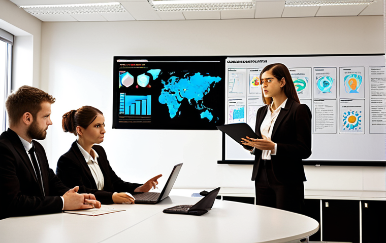 **Prompt 1: Business Analyst's Journey & Growth**
A determined professional (male or female) is depicted. On one side, they are shown in deep study, surrounded by books and a laptop, with a focus on learning complex concepts (BABOK Guide visible). On the other side, they are confidently presenting a solution in a modern, brightly lit office, with team members listening intently. A subtle glow or a symbolic "certificate" icon emanates from them, representing their acquired expertise and increased confidence. The overall tone is one of progression, skill development, and successful application of knowledge. Use elements like data visualizations, flowcharts, or a mind map in the background during the study phase, and a clear, impactful presentation screen during the work phase.