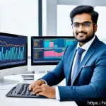 비즈니스 애널리스트 자격증 유효 기간 - A professional Indian business analyst in formal office attire, sitting confidently at a modern desk...